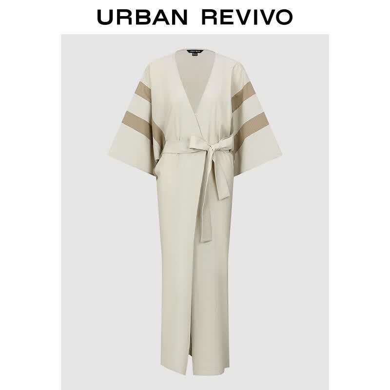 

UR Women s Striped V-Neck Robe Dress S (XS-S)