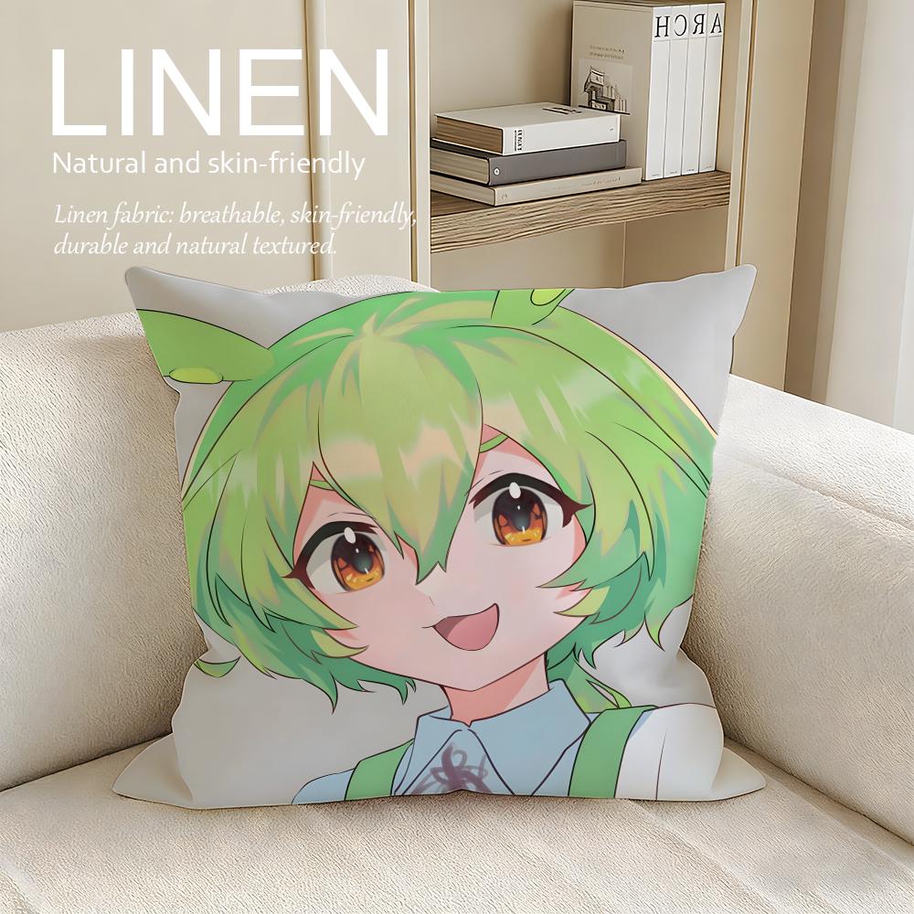 Cute ZZundamon Anime Cushion Cover Pillowcase Set Pcs x x Breathable Washable Sofa Cushion Cover