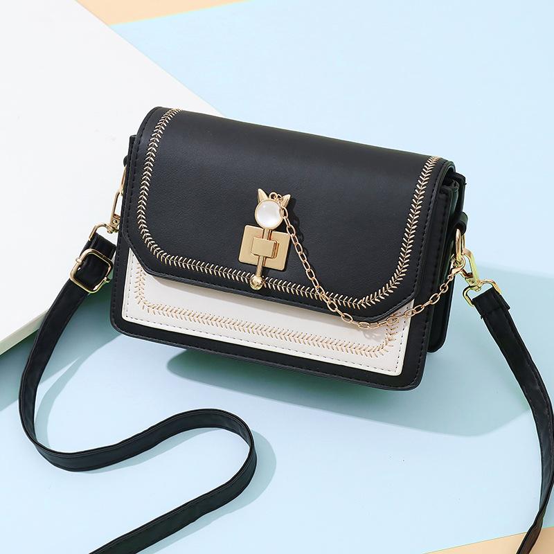 

Маленькая свежая женская сумка универсальная сумка через плечо изысканная простая маленькая сумка для легких путешествий 21*8*14 чёрный