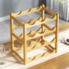 Bamboo Wine Rack Holder Bar Cabinets Stackable Storage Cube Tabletop for Champagne Multilayer DIY Assembled Natural Wood Bottle Holder for Kitchen