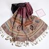 With Tassel Print Headscarf Long Shawls and Wraps Retro Fringed Scarves