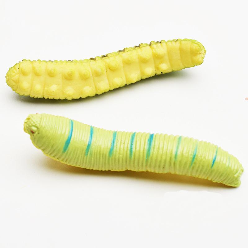 12Pcs Simulation Caterpillar Crawling Insect Animal Model Toy Funny Prop Halloween Prank Toy Miniature Fairy Garden Decoration