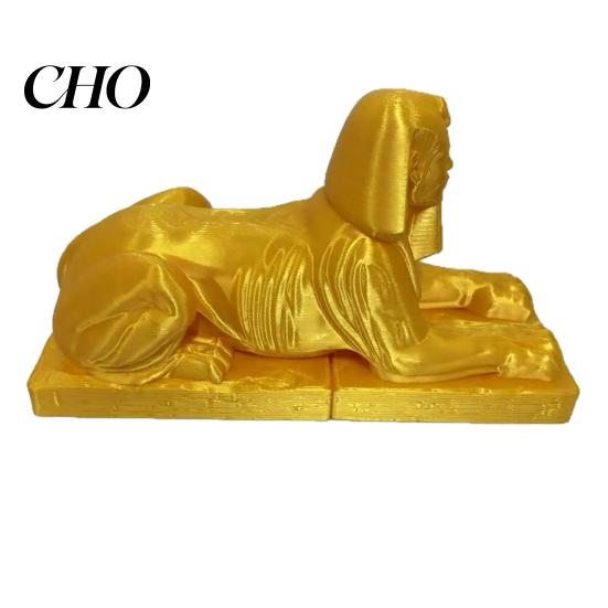 Golden Sphinx Decor Egyptian Collectible Figurine, 3D Printed Mini Statue, Vintage Egypt Souvenir Ornament for Home Desktop Decoration Luxury