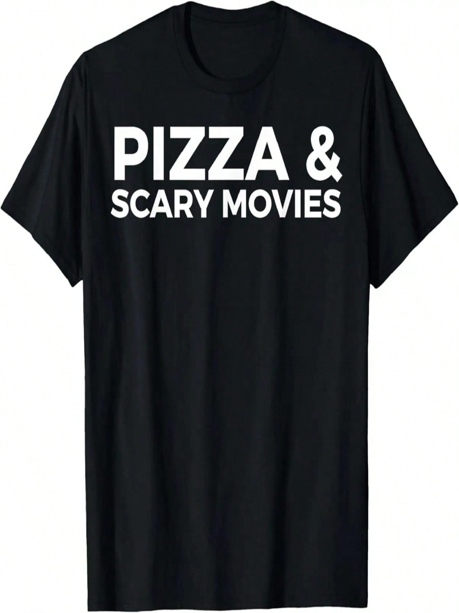 Funny - Pizza And Scary Movies T-Shirt S разноцветный