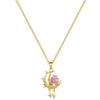 Pink Star Moon Full Diamond Light Luxury Temperament Gorgeous Full Diamond Necklace Female Versatile Collarbone Chain Titanium Steel