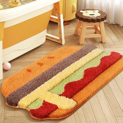 Tapis Tapis Peluche Hamburger Créatif Tapis de Sol Coloré pour Salon Chambre à Coucher Décoratif Absorbant Paillasson Tapis Décoration de Maison