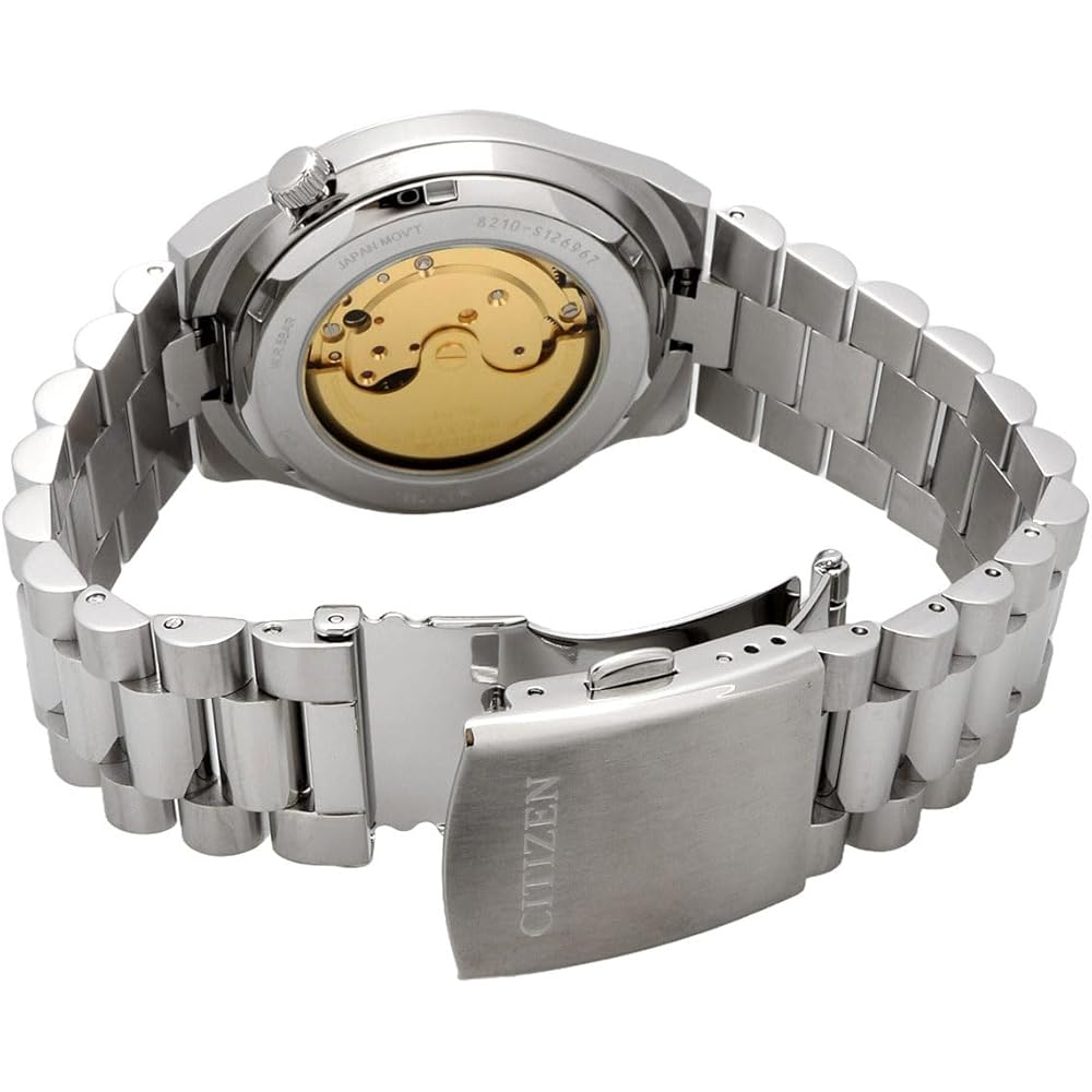 Citizen Tsuyosa Automatic Men's Watch NJ0151-53W Sapphire Glass Multicolor Rainbow Index Silver