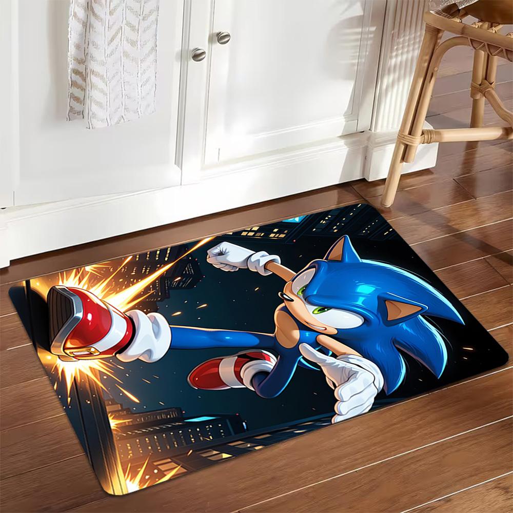 Sonic The Hedgehog Poster Decoration,Carpet,Living Room,Bedroom, Non-slip,Square rug