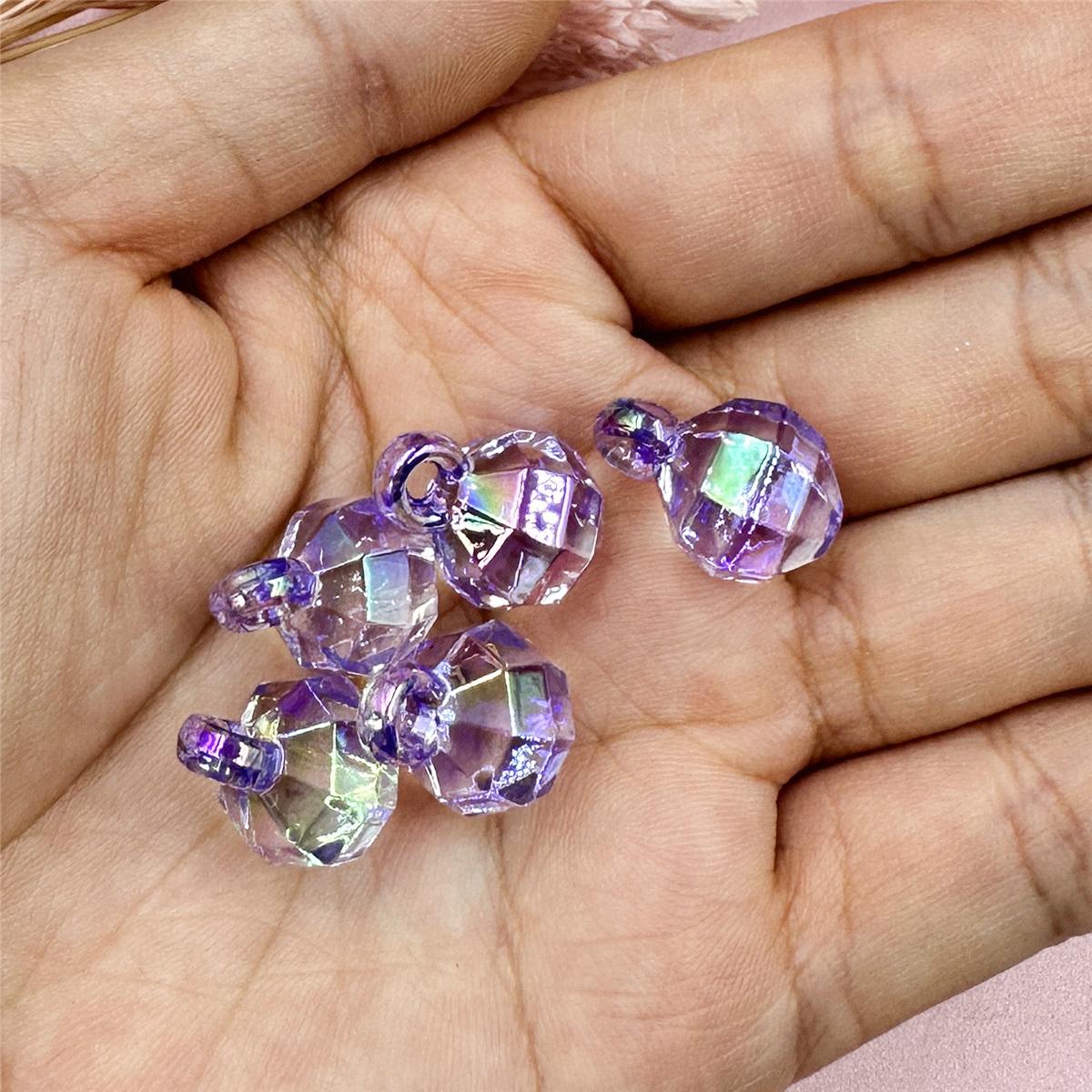 

5 шт. 12*17,5 мм красочные круглые акриловые прозрачные бусины «сделай сам», ювелирные аксессуары из бисера about 12*17.5mm фиолетовый