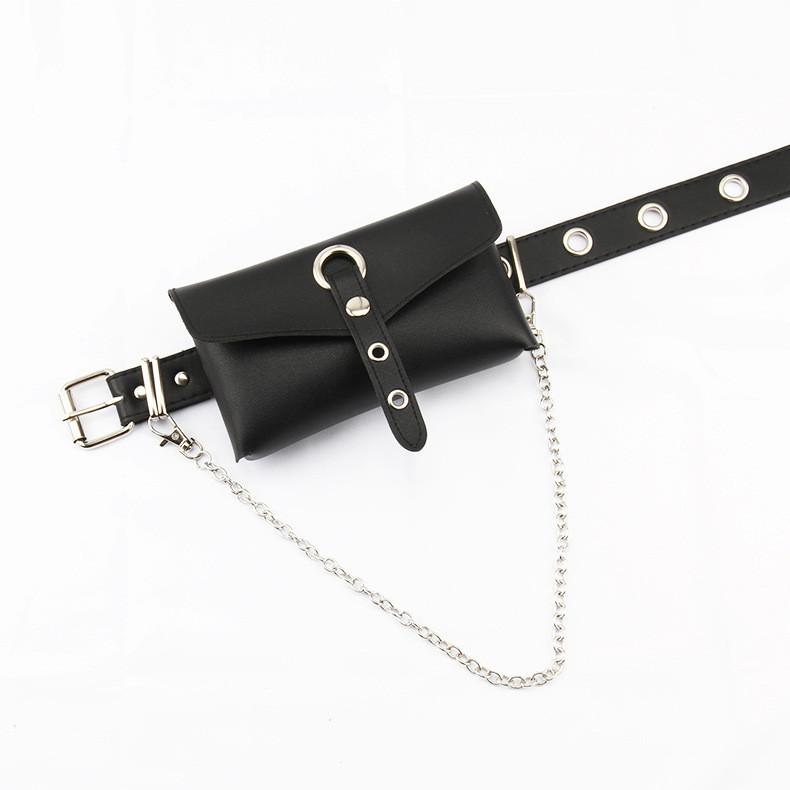 Bag Square Chain Belt Without Punching Square Buckle Suitable For Both Women Men