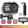 Action 5/4/3 Waterproof Case Set 45M Diving Housing Protective Case For DJI OSMO Action 5 PRO 4 3 Action Camera Accessories