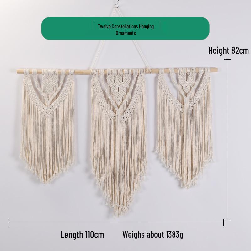 Europäische Böhmische Gewebte Baumwollseil Wandteppich mit Quasten – DIY Heim Wandbehang Dekoration.