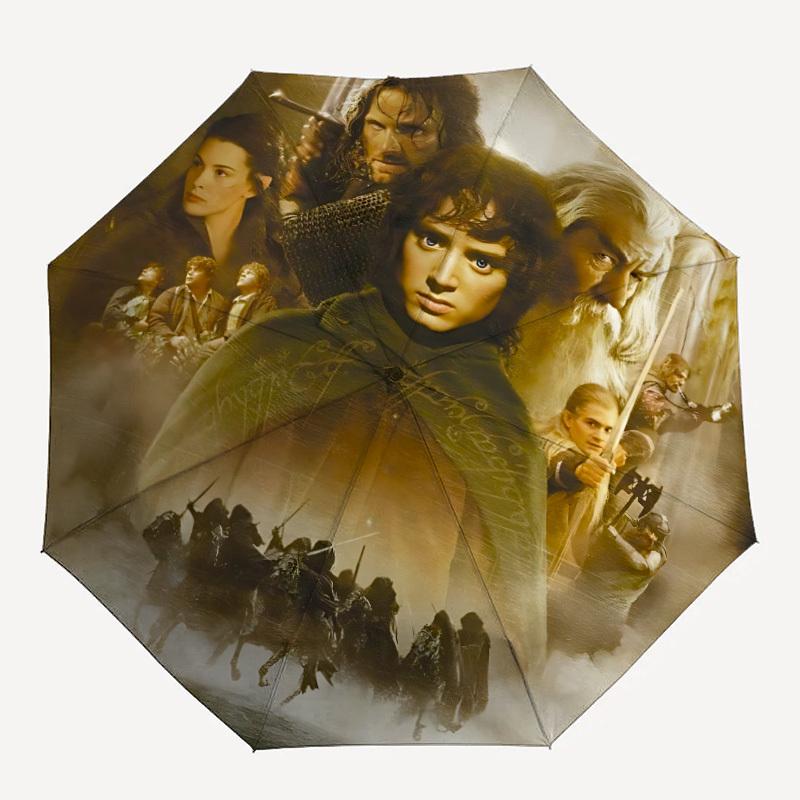 

1pc The Lord of the Rings Automatic Folding Umbrella with 8-Rib Compact & Lightweight Design, Self-Opening/ Closing057