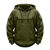 Men's Cargo Hoodie | Drawstring Multi-Pocket, Solid Color For Outdoor & Casual Wear
