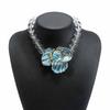 N11111 hot-selling creative transparent beaded electroplated flower necklace, personalized fashion solid color spray paint neck chain