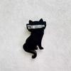 Cartoon Trendy Cool Eyes Small Black Cat Brooch Acrylic Fashion Personality New Trend Niche Accessories Animal Versatile