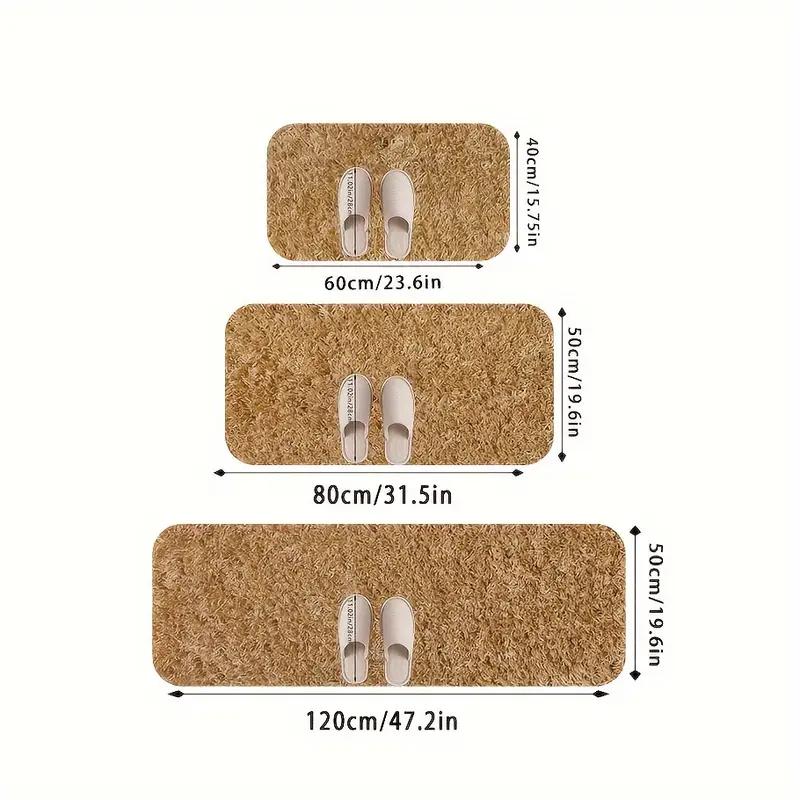 Quick-Dry Bath Mat - Non-Slip, Machine Washable, Soft & Comfortable, Kitchen, Bathroom Mat | Modern Bathroom Decor | Durable Bath Mat