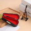 1 rinkinys išskirtinė mini smuiko gitara su muzikos instrumento dėklu Geriausia dovana miniatiūrinis medinis ornamentas lėlių namelis „pasidaryk pats“ vaikams žaislų modelis