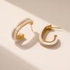 European-Style C-Shaped Contrasting Color Earrings: Stylish, Versatile Studs with a High-End Feel for Women.