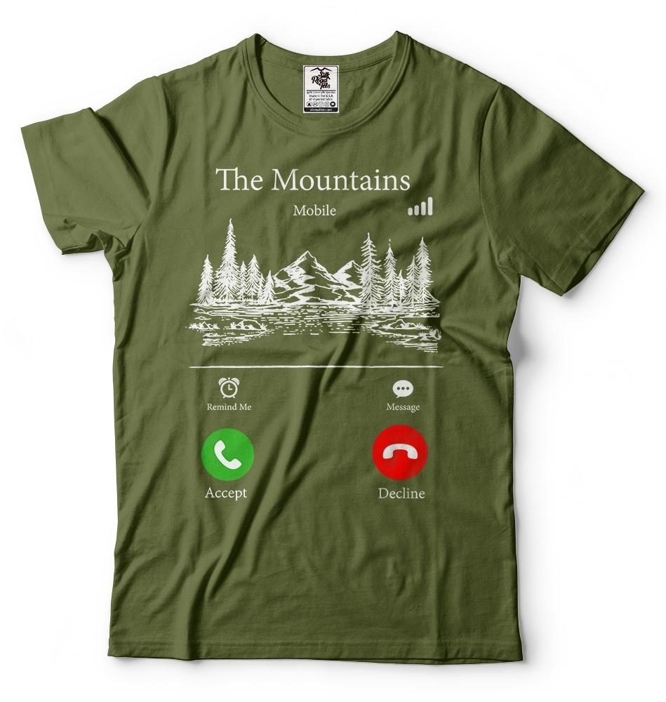 The Mountains Mobile Mountains are Calling T-shirt Answer the call T-shirt tee L