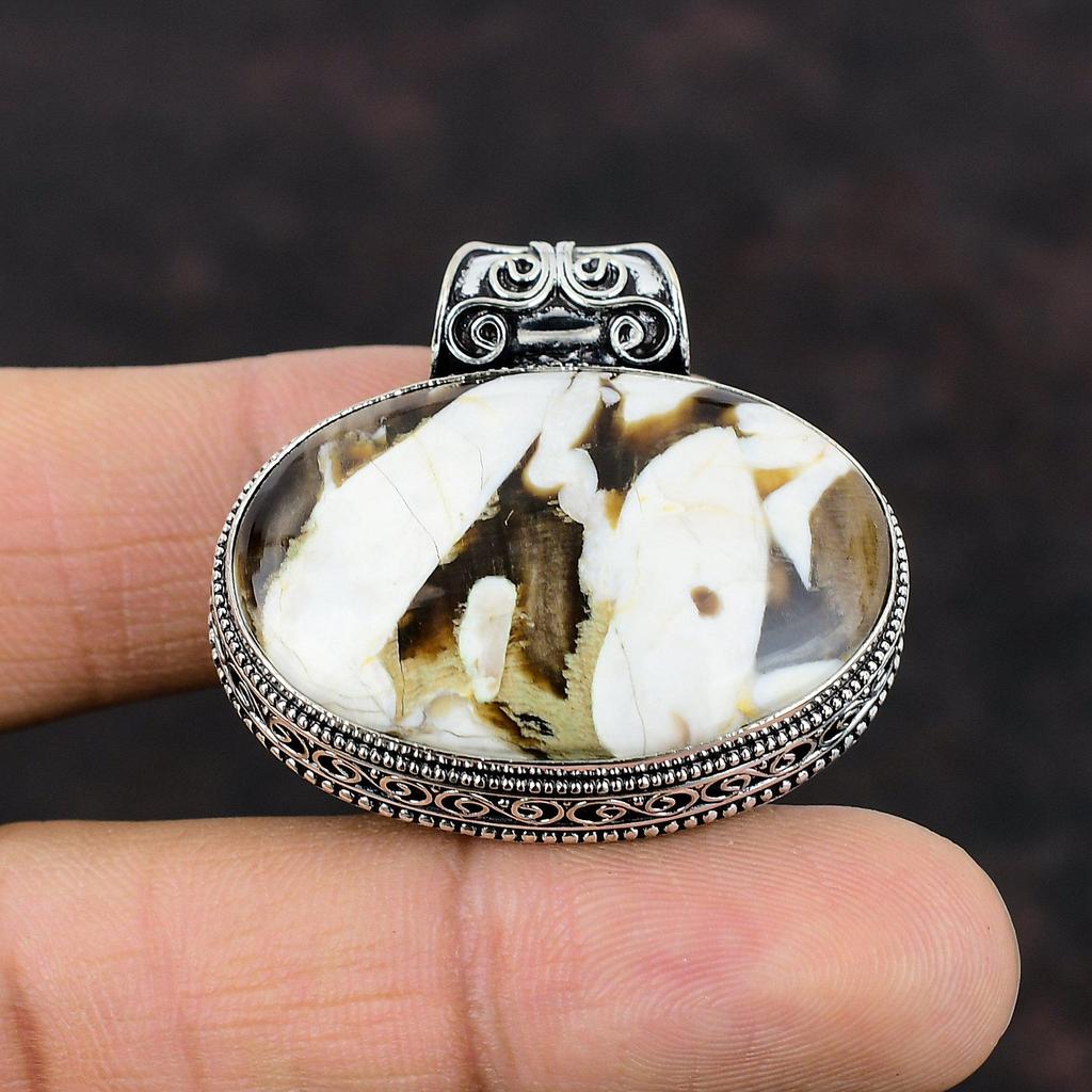 Peanut Wood Jasper Gemstone Pendant 925 Sterling Silver Pendant Handmade Pendant Silver Jewelry For Gift Vintage Pendant Birthstone Pendant