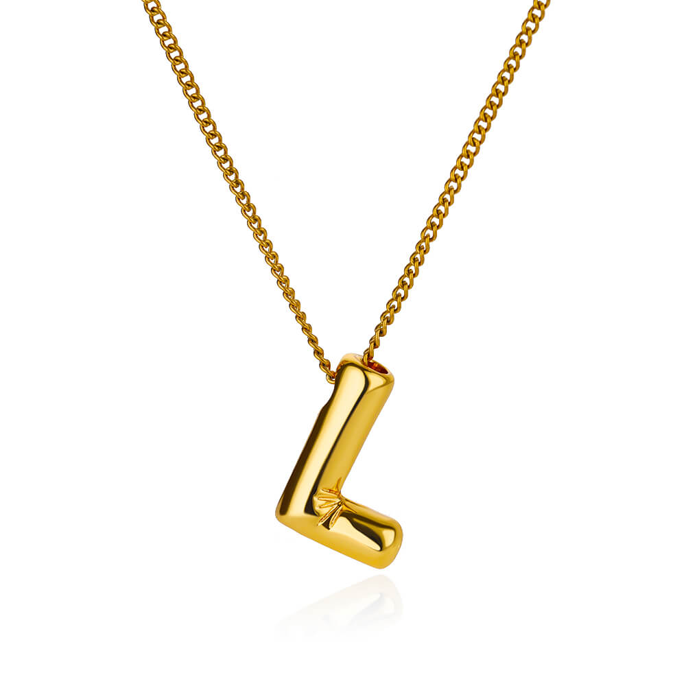 Initial Letter Necklaces For Women Gold Color Stainless Steel A-Z Letter Chunky Necklace Wedding  Christmas Party Jewelry Gift