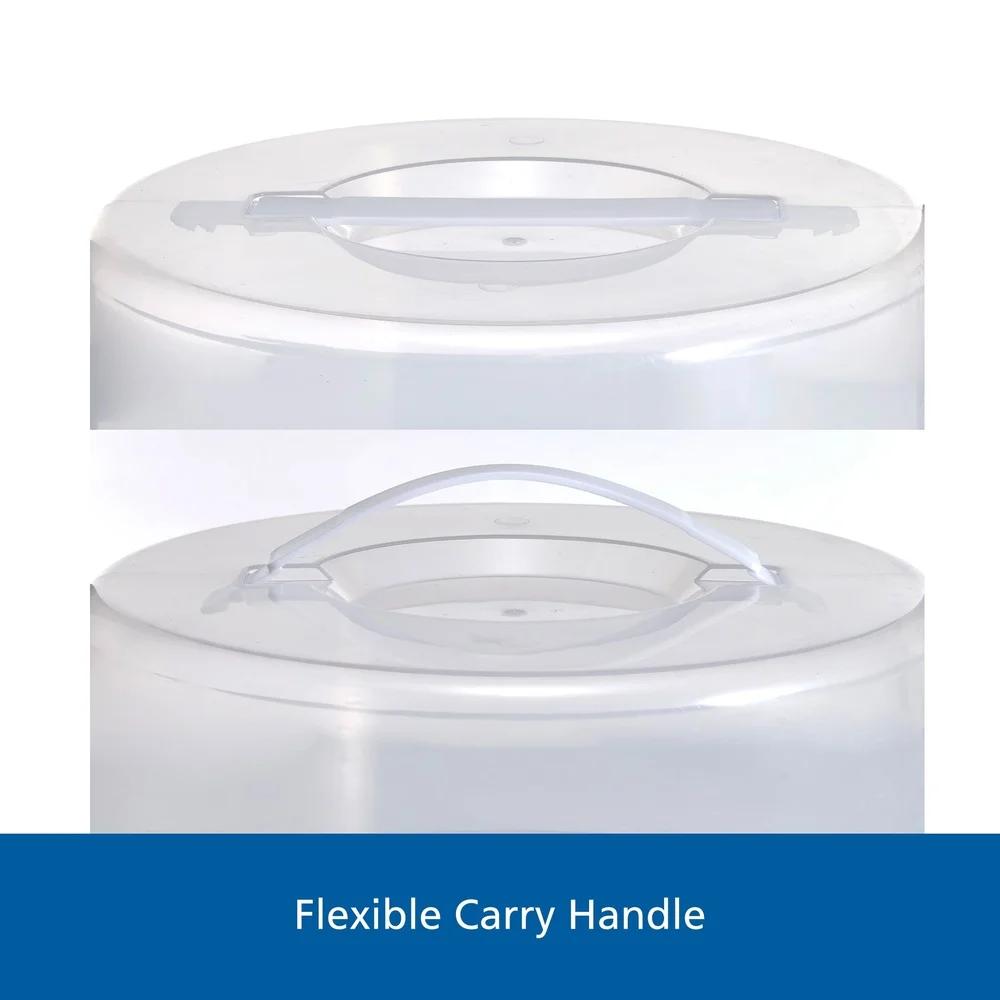 12 Inch Clear Cake Carrier with 2 Pack 9 Inch Round Non-Stick Carbon Steel Baking Pans Transport Serve Store Desserts