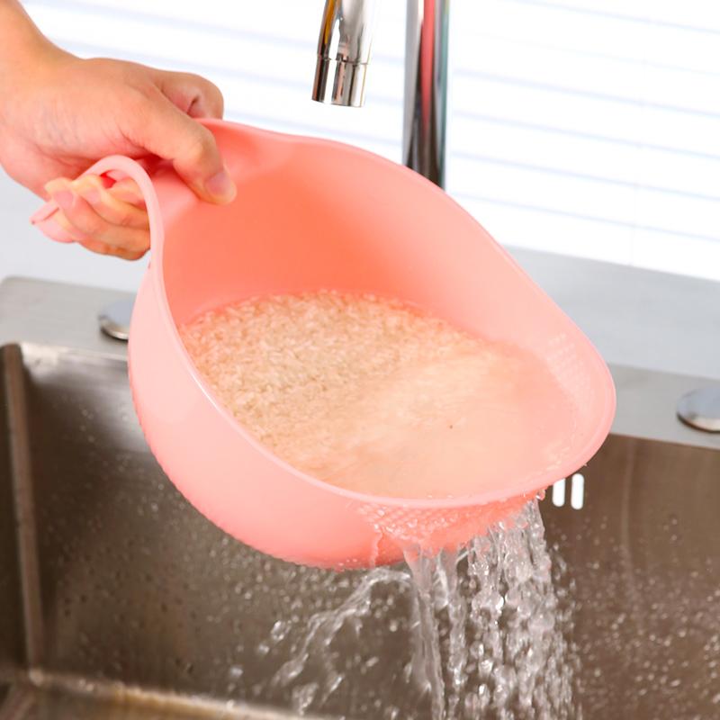 2 Stück Küchenreiswäscher Reiswaschsieb Haushalt Kunststoff Abtropfkorb Gemüsewaschkorb Multifunktion