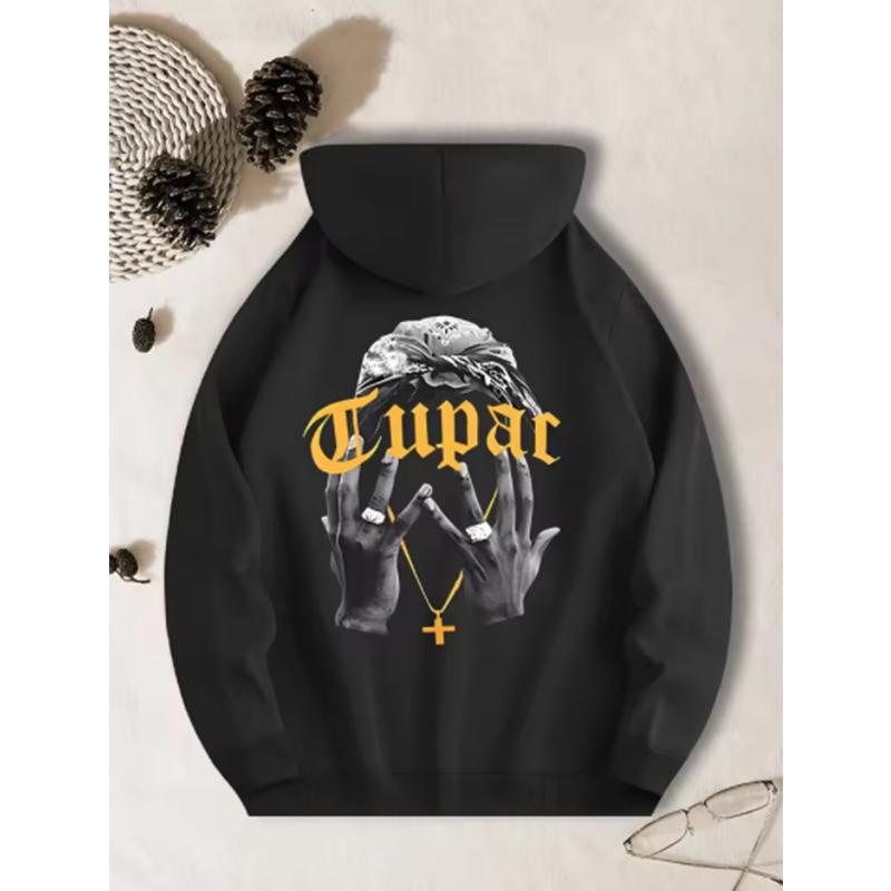 Fashionable and trendy men's printed hoodie Y2K hip-hop streetwear men's and women's pullover casual top