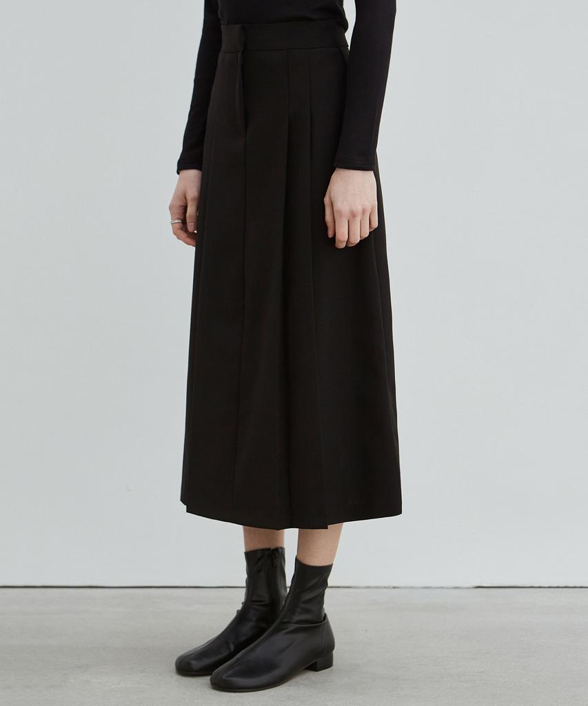 Nigaennikol Long Pleated Skirt_Black