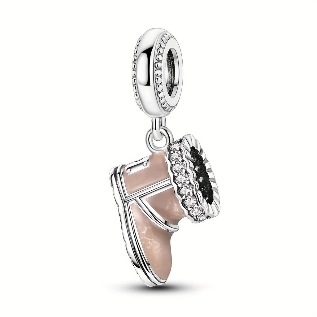 925 Silver Charms Beads Sneakers Ice Roller Skates Pointe Shoes Charm for Bracelet Pendant Woman Girl Jewelry