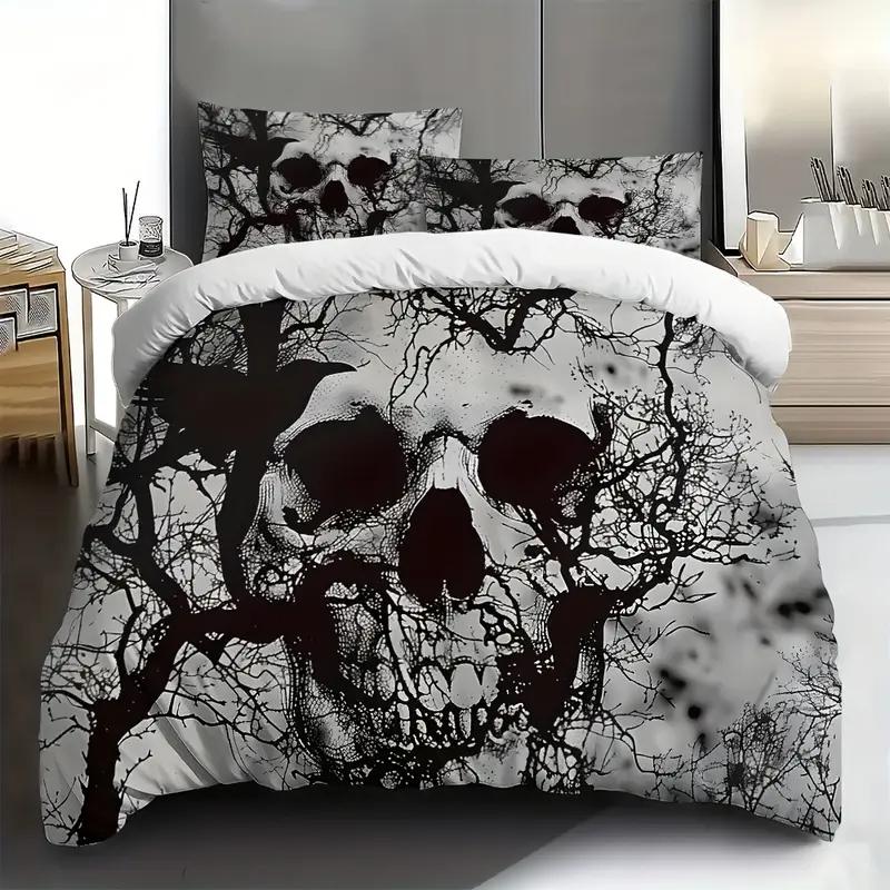Halowen Comfortable Quilt Cover Set Halowen Theme Comfortable Beding Set Digital Print Plaid Patern Lovely Ghost Pumpkin One Comfortable Quilt Cover