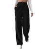 Women Straight Pants Winter Sense High Waist Slimming Warm Casual Solid Color Trousers Female