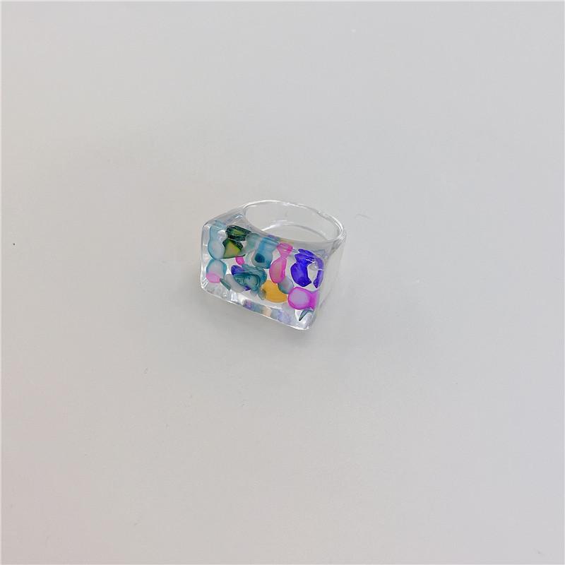 Japanischer & Koreanischer Pastellharz-Acryl-Edelsteinring - Bonbonfarbene Jelly-Textur