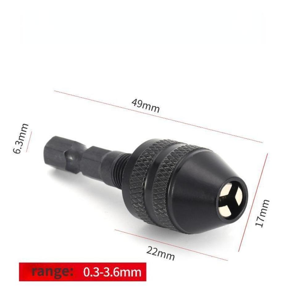1 Pcs Electric Mill Chuck Adjustable Three Jaw Quick Change Chuck Hexagonal Handle Fried Dough Twists Drill Chuck 0.3mm-3.6mm
