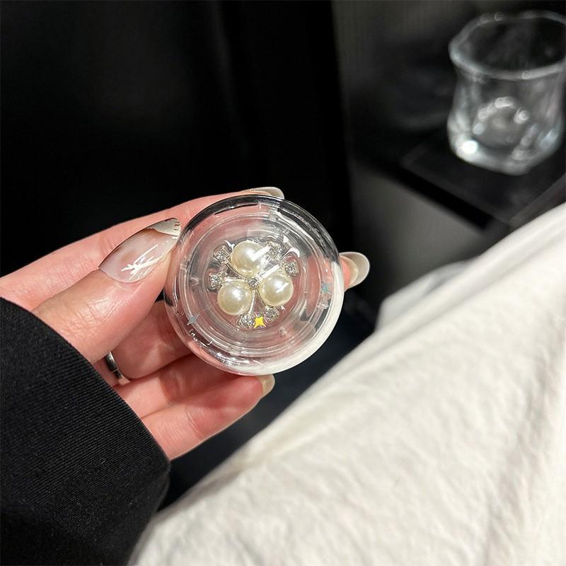 Transparent Round Pearl Series Korean Style New Phone Holder Small Fresh Internet Famous Super Popular Creative Adhesive Airbag