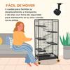 6-Level Rodent Cage with Wheels, Platforms, Removable Tray, Feeder and Waterer, 61.5x44x131 cm, Black
