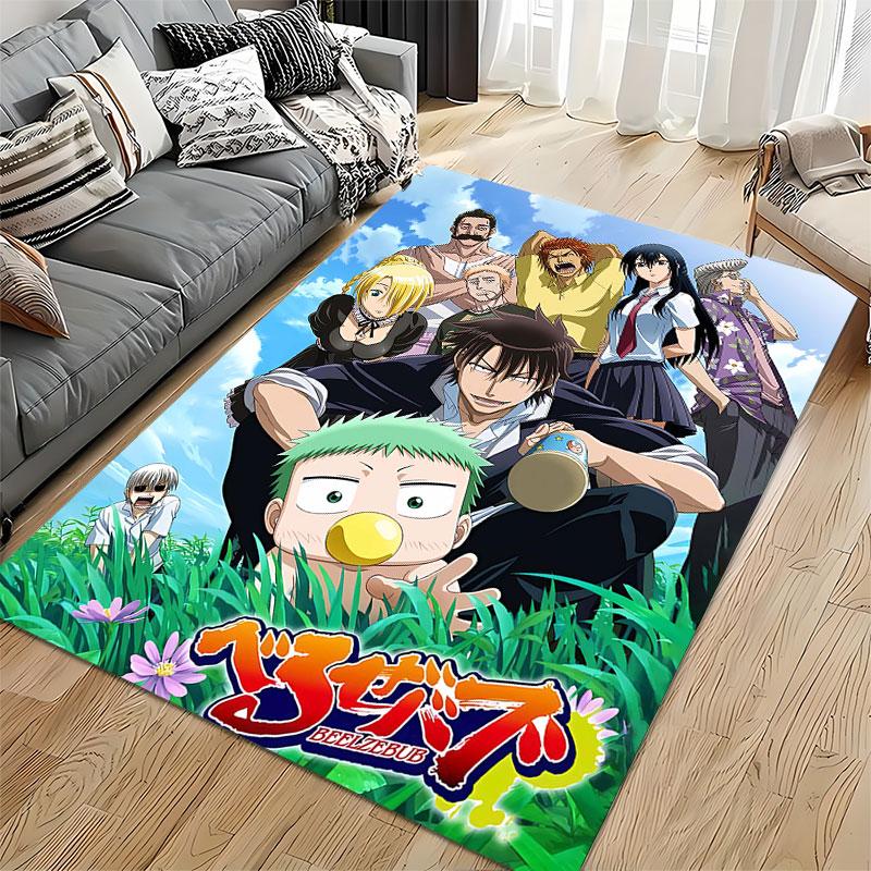Anime Group Print Carpet suitable as a non-slip mat for the living room or bedroom sofa