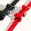 MAISON DE MIU Unifarbener Mini-Kragen mit Schleife - Rot/Schwarz