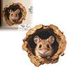 Decorative Wall Stickers for Bedroom 3D Realistic Mouse Hole Sticker, Cute Rat Burrow Decal, Durable PVC Coverings Self-Adhesive Removable