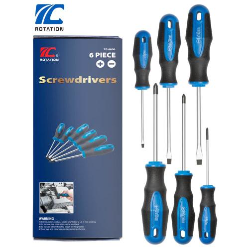 ROTATION Repair Tool Resin Handle Screwdriver Set, 6 Pieces