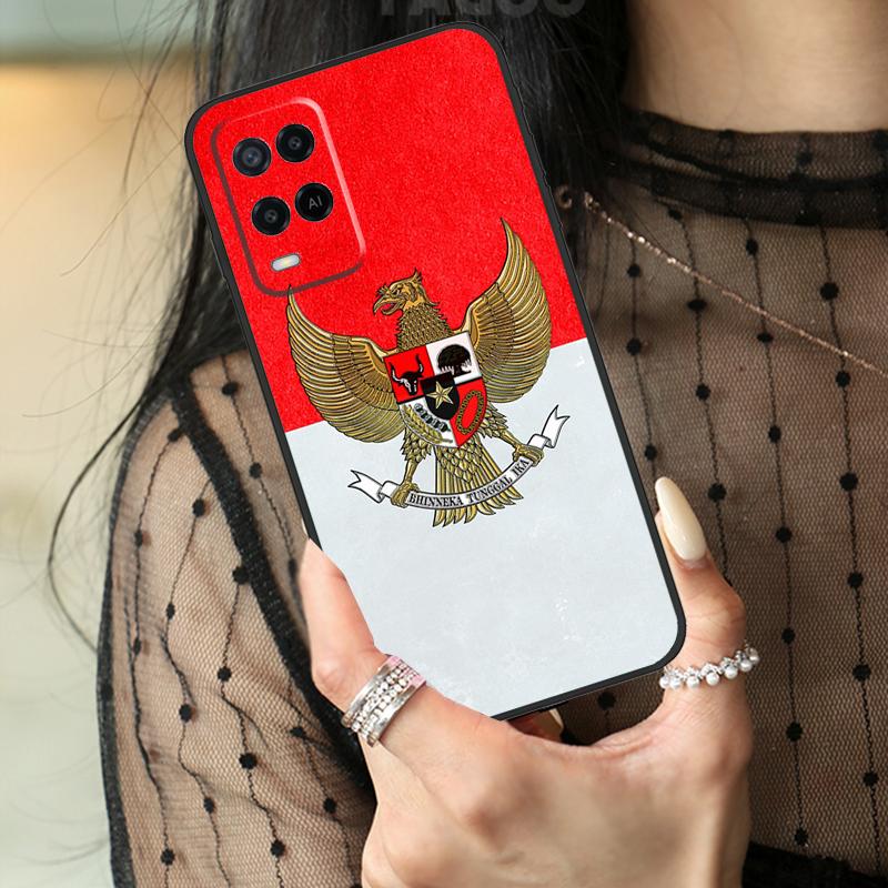 Indonesia Passport Flag Map Case For Oppo A74 A94 A54 A80 A60 A40 A18 A38 A58 A78 A98 A96 A76 A16 A15 A17 A57 A77 A5 Pro