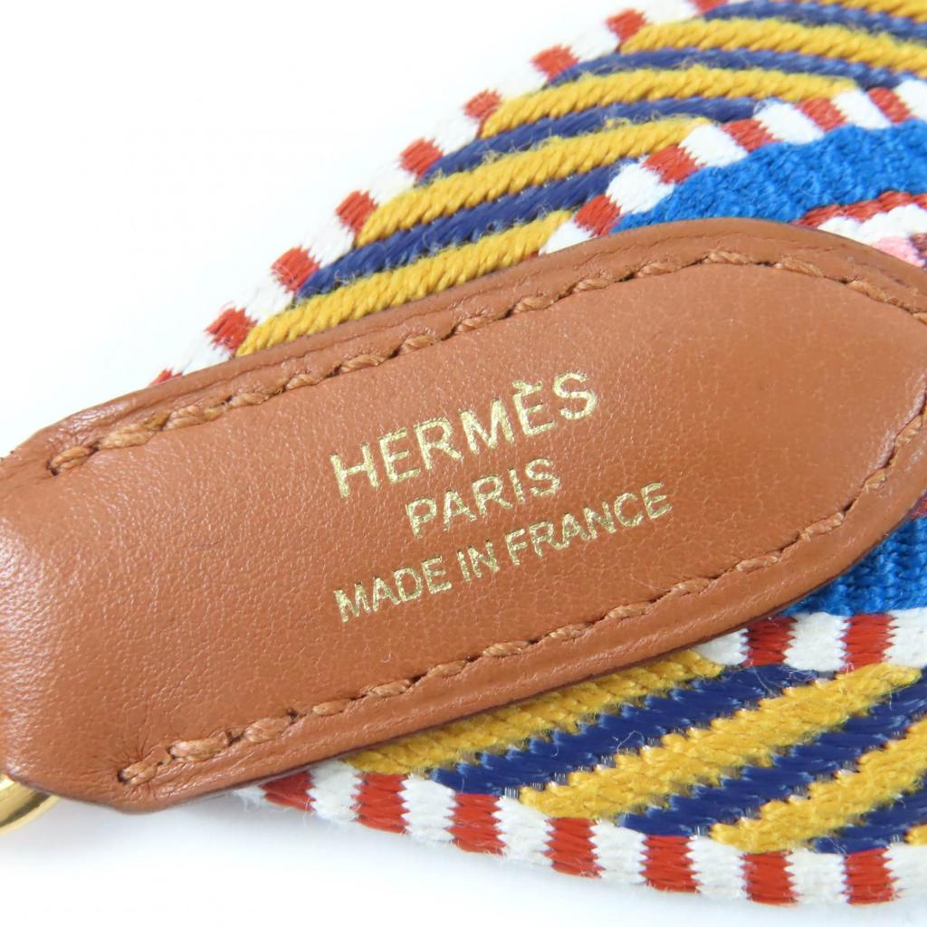 Great HERMES Shoulder strap Bandouliere Sangle Caval 2"" multicolor leather Used