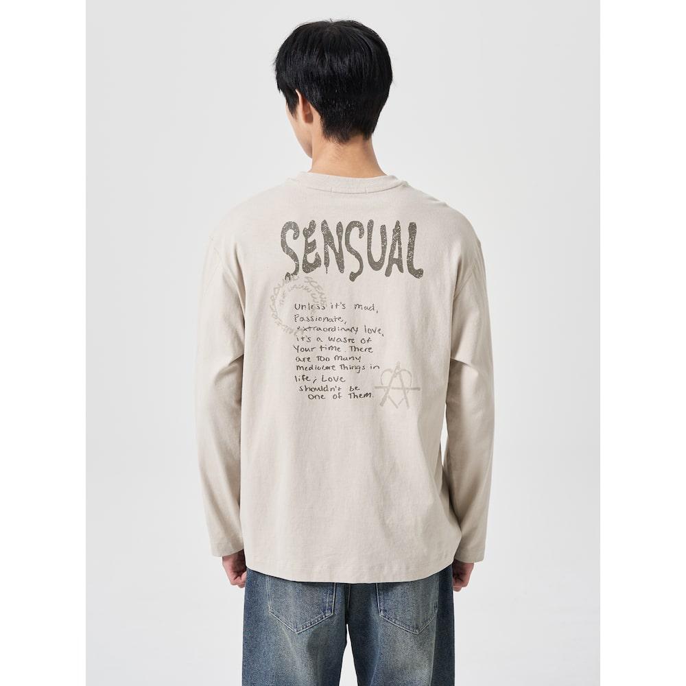 8SECONDS Sensual Back Graphic T-Shirt Beige (264941Dy3A)