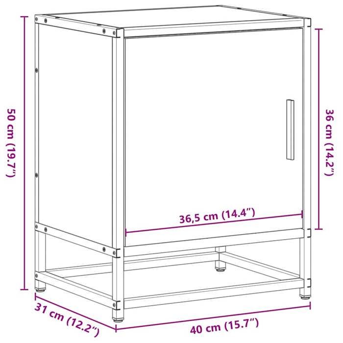 VidaXL Tables de chevet 2 pcs chêne marron bois d'ingénierie et métal, meuble de chevet, table d'appoint, armoire de lit, 848718