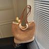 Woven straw bag women's large-capacity new shoulder seaside vacation beach bag tote bag