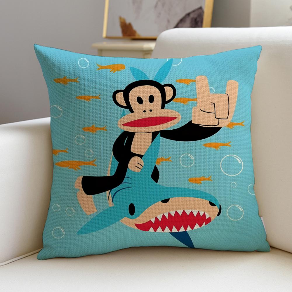 

Paul Frank MonkeyS Cushion Cover Breathable and skinfriendly linen pillowcase square removable and washable cushion 30X30cm