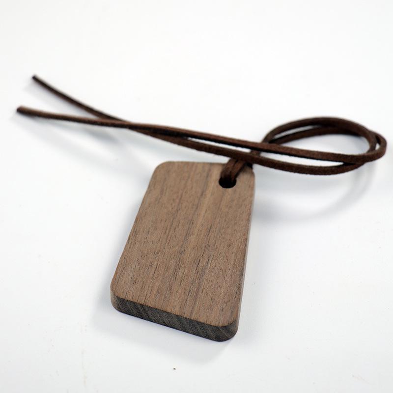 Natural Black Walnut Blessing Keychain Pendant with Custom Engravings