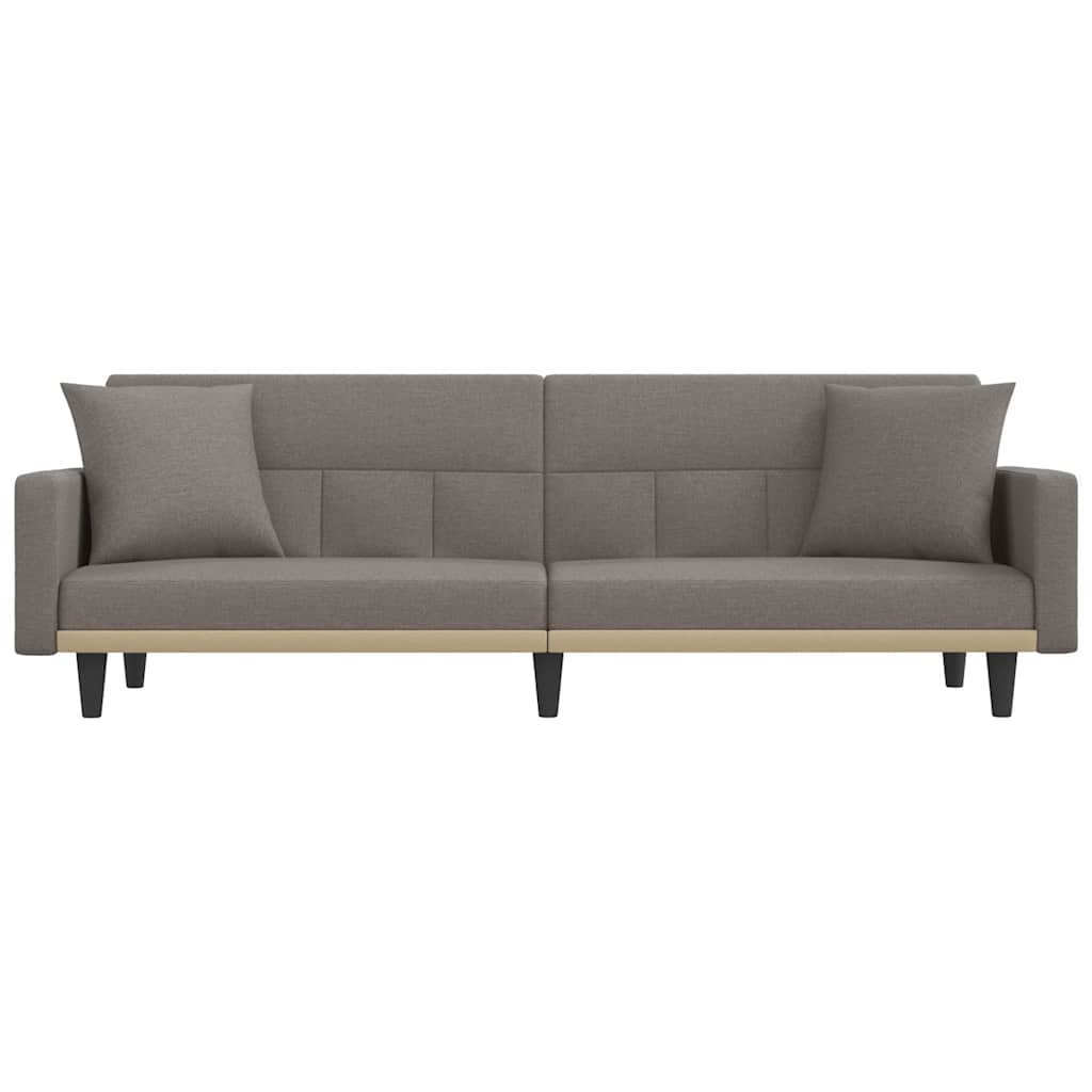 Sofa Bed with Cushions Taupe Fabric