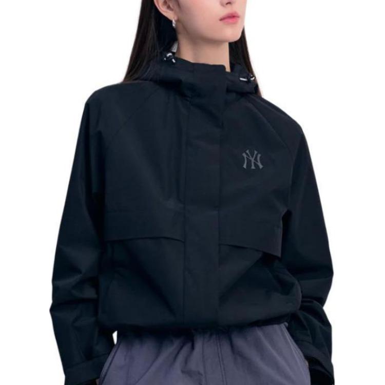 MLB SS24 New York Yankees Logo Windbreaker Jacket Women Jackets Black 3FWJB0141-50BKS